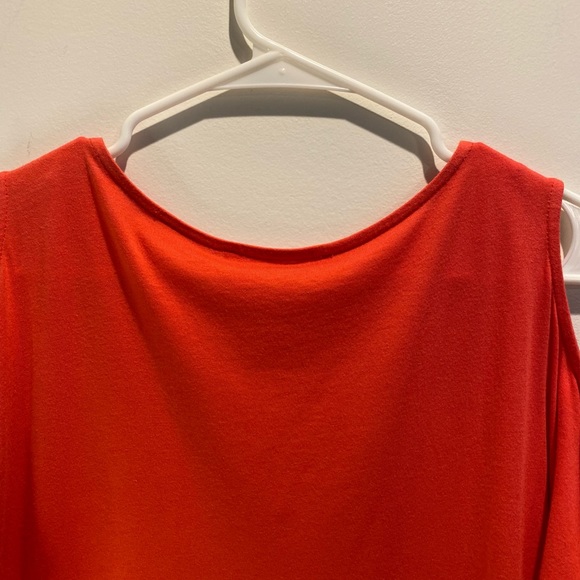 MICHAEL Michael Kors, Size M, Red/Orange, Cold Shoulder V-Neck Top - MINOR FLAW - Picture 3 of 12